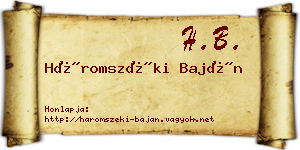 Háromszéki Baján névjegykártya